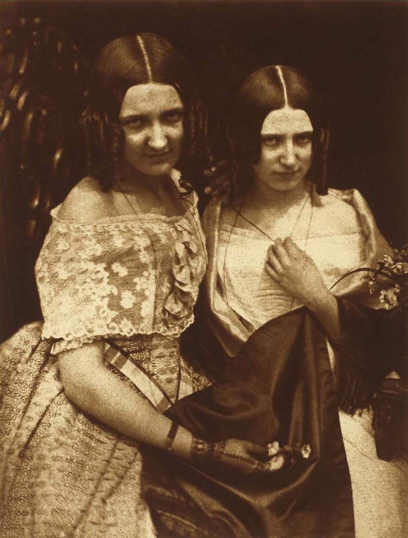 Miss Jane Webster and Miss Marrable by Robert Adamson and David Octavius Hill, circa 1843-48, calotype, via National Portrait Gallery, London