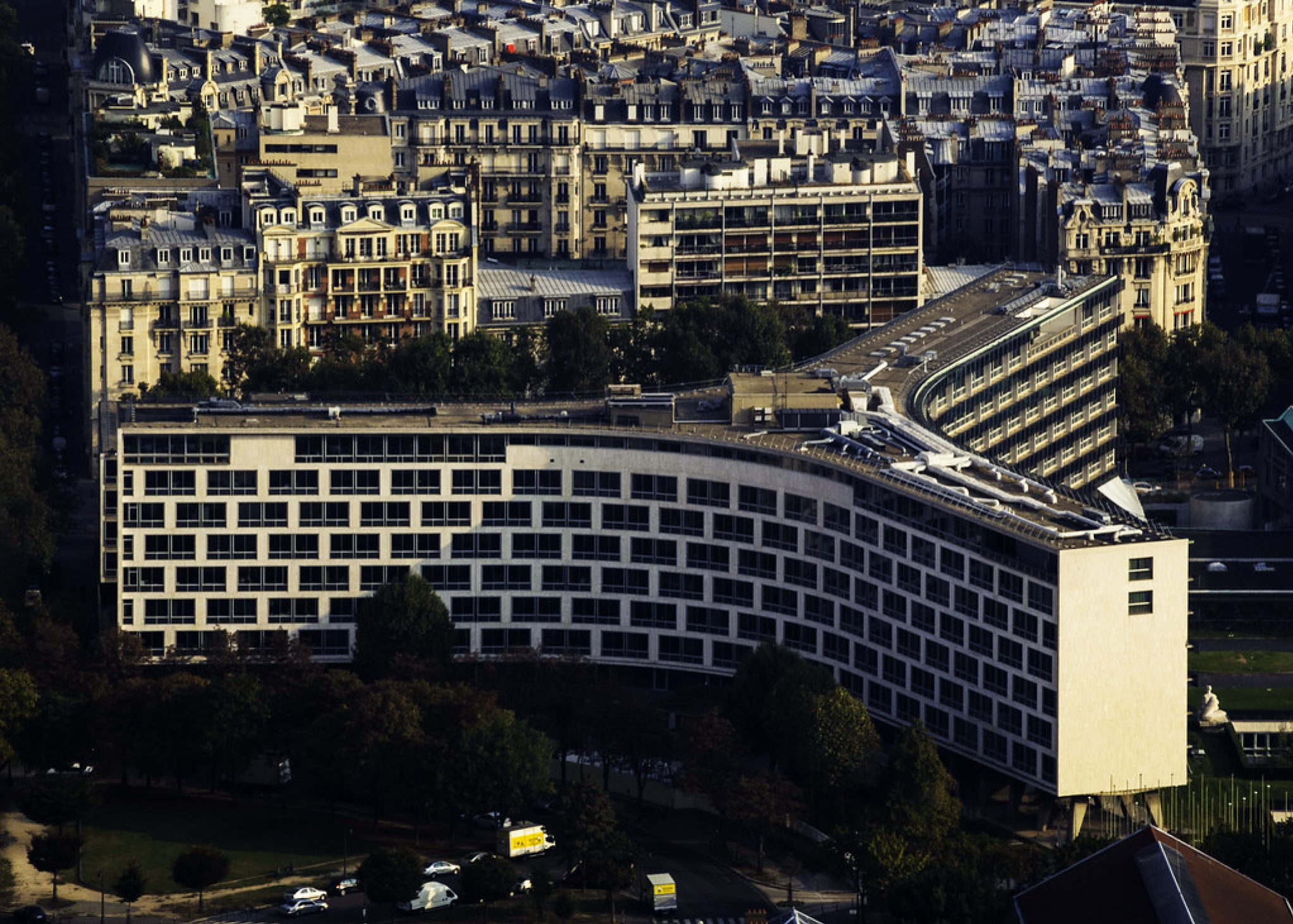 The UNESCO headquarters, designed by Marcel Breuer and associates Bernard Zehrfuss and Pier Luigi Nervi, 1958